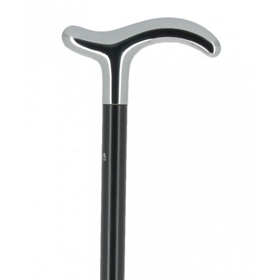 Black Crutch Cane with Chrome Handle - Fayet