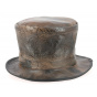 Chapeau haut de forme Steampunk cuir marron - Traclet