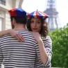 Blue/Off-white/Red Supporter Beret - The French Beret Reference: 9064 | Traclet Hat Shop