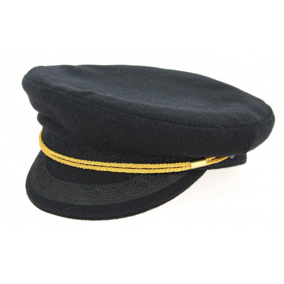 Camaret Black Wool Sailor Cap - Traclet