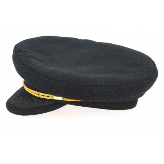 Camaret Black Wool Sailor Cap - Traclet