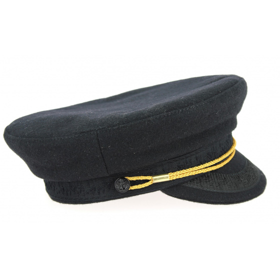 Camaret Black Wool Sailor Cap - Traclet