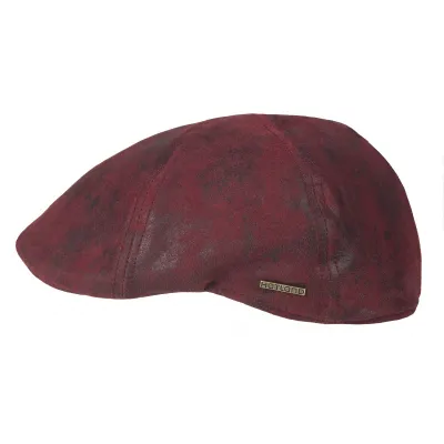 Red Leather Sutton Duck Bill Cap - Hatland Reference: 9768 | Traclet Hat Shop