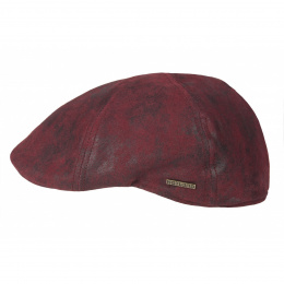 Red Leather Sutton Duck Bill Cap - Hatland