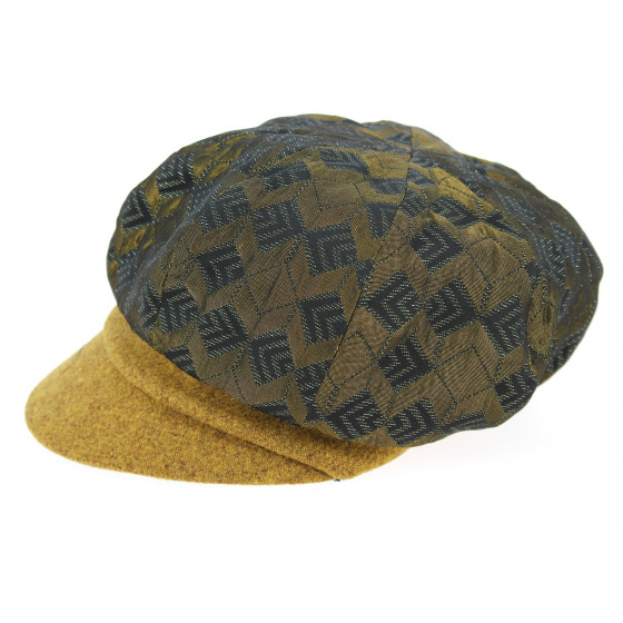 Mustard Wool Diamond Newsboy Cap - Traclet