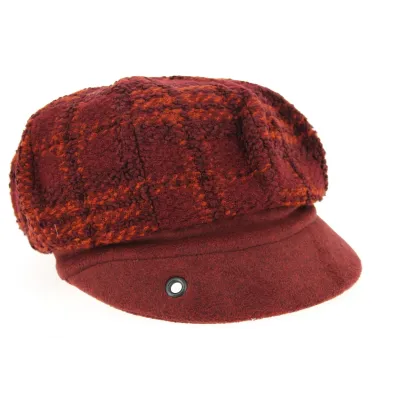Burgundy Tartan Newsboy Cap - Traclet Reference: 9778 | Traclet Hatmakers