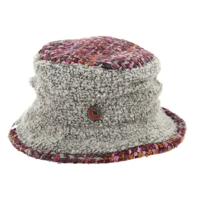 Chapeau Cloche Chantal Bordeaux & Taupe Laine- Traclet  Reference : 8116 | Chapellerie Traclet