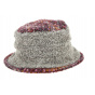 Chantal Burgundy & Taupe Wool Cloche Hat - Traclet
