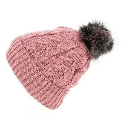 Pink Chahine Pom Pom Beanie - Traclet Reference: 5878 | Traclet Hat Shop