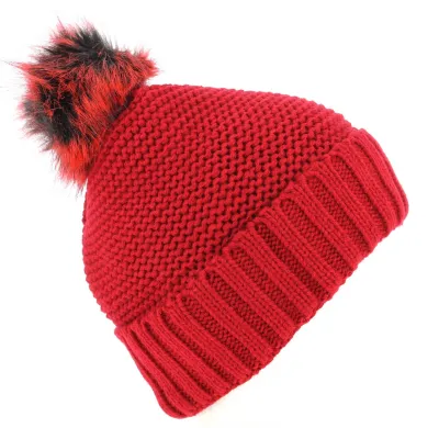 Red Danica Pom Pom Beanie - Traclet Reference: 4241 | Traclet Hat Shop