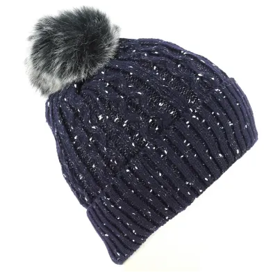 Navy Blue Cazine Pom-pom Beanie Reference: 4234 | Traclet Hat Shop