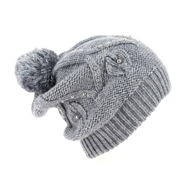 Long Pom Pom Beanie Birama Blue - Traclet Reference: 4237 | Traclet Hat Shop