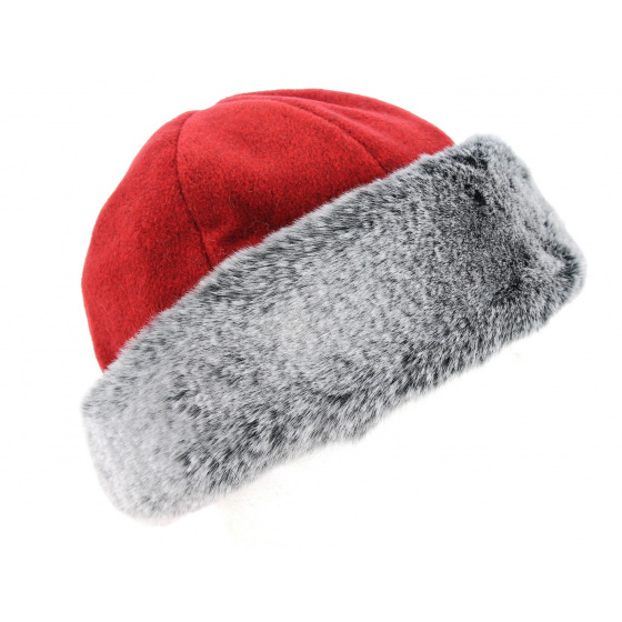 Toque Nayeli Rouge & Anthracite- Traclet  Toque Nayeli Rouge & Anthracite- Traclet
