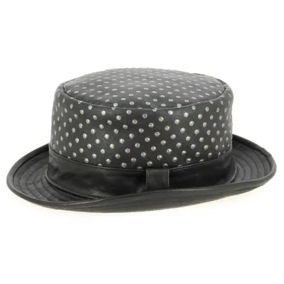 Chapeau Player Dandini Cuir Noir- Traclet  Reference : 9677 | Chapellerie Traclet