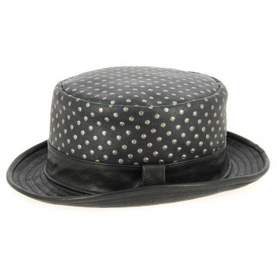 Black Leather Player Dandini Hat - Traclet