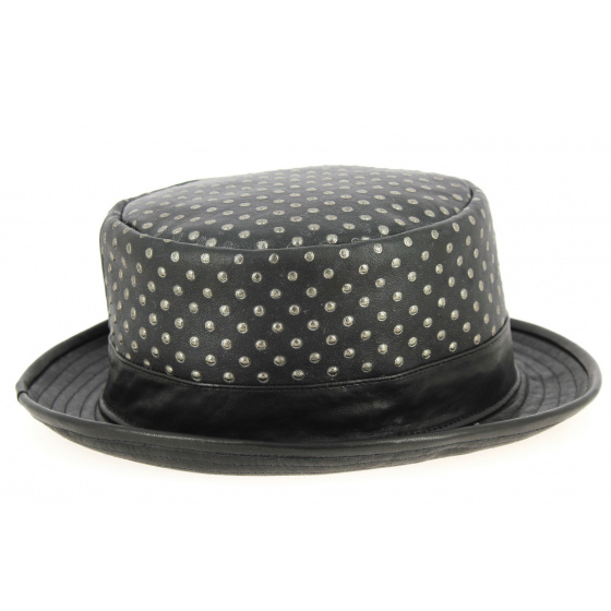Black Leather Player Dandini Hat - Traclet