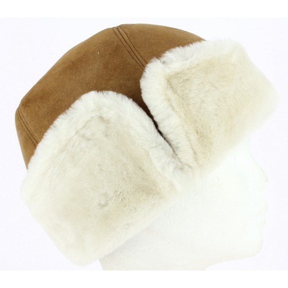 Cossack Sheepskin Toque / Ushanka Hat Camel - Traclet