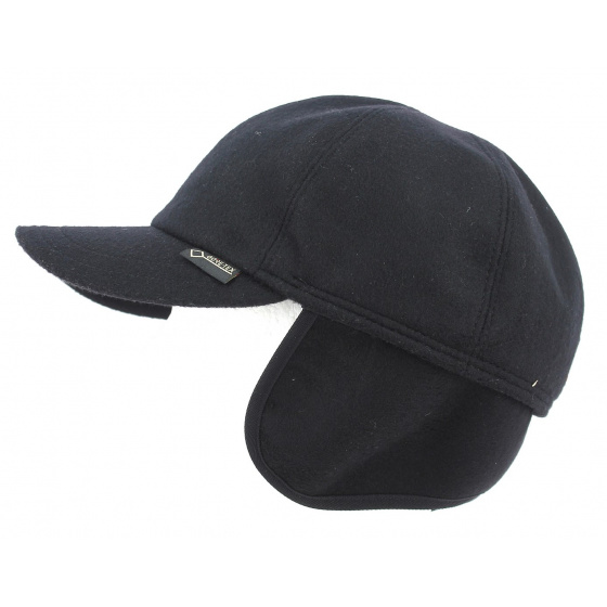 Monaco Gore-tex Wool Black Ear Flap Cap - Gottmann