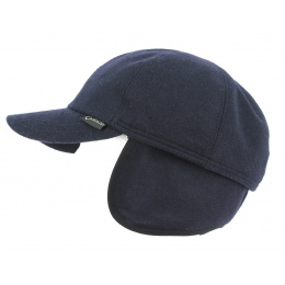 Monaco Gore-Tex Navy Wool Earflap Cap- Gottmann
