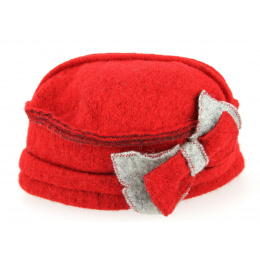 Red Wool Valérie Hat - Traclet