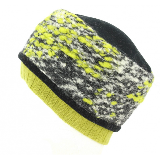 Women's Beanie with Green & Black Bow - Traclet