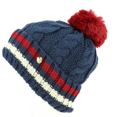 Bonnet à Pompon Absie Tricolore Océan- Traclet  Reference : 4027 | Chapellerie Traclet