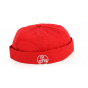 Red Cotton Docker Beanie with Triskel - Traclet