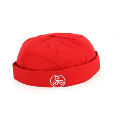Red Cotton Docker Beanie with Triskel - Traclet Reference: 9794 | Traclet Hat Shop