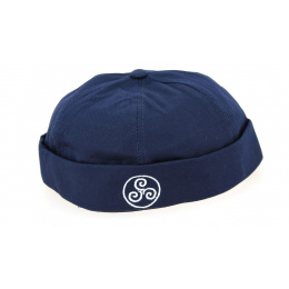 Navy Cotton Docker Beanie Triskel - Traclet