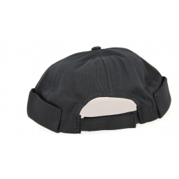 Black Cotton Docker Beanie with Triskelion - Traclet