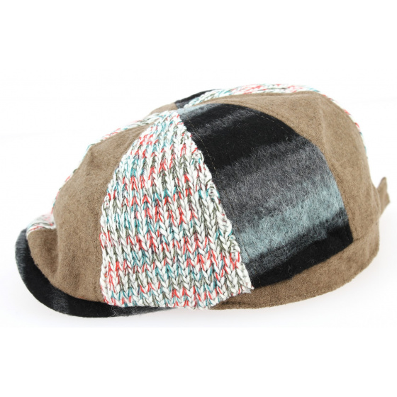 Brown Patchwork Duck Bill Cap - Traclet