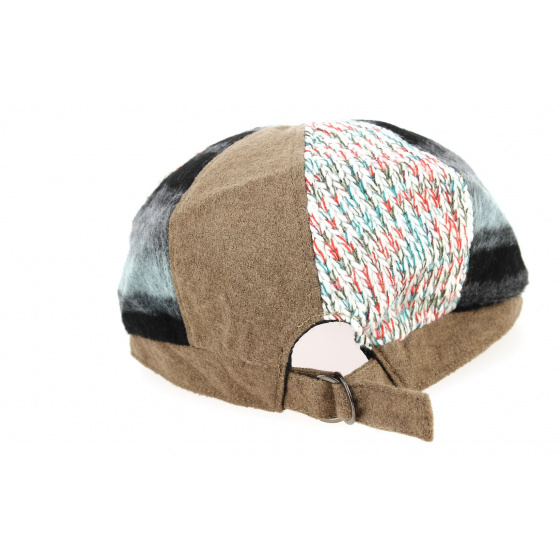 Brown Patchwork Duck Bill Cap - Traclet