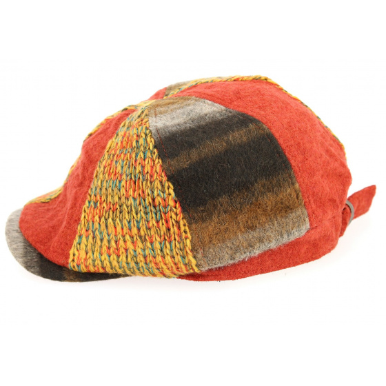 Orange Patchwork Duck Bill Cap - Traclet