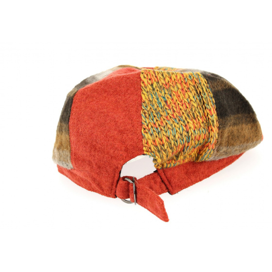 Orange Patchwork Duck Bill Cap - Traclet