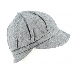 Cloche Hat Déborah Wool & Cotton Grey- Traclet
