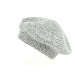 Angora Honeycomb Beret Grey Angora - Traclet