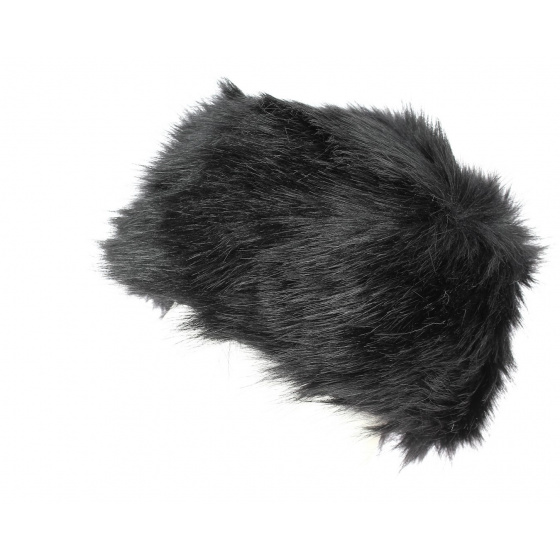 Black Faux Fur Hat & Fleece Lining - Traclet Black Faux Fur Hat & Fleece Lining - Traclet