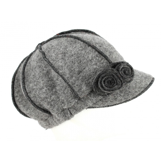 Grey Wool Newsboy Cap - Traclet
