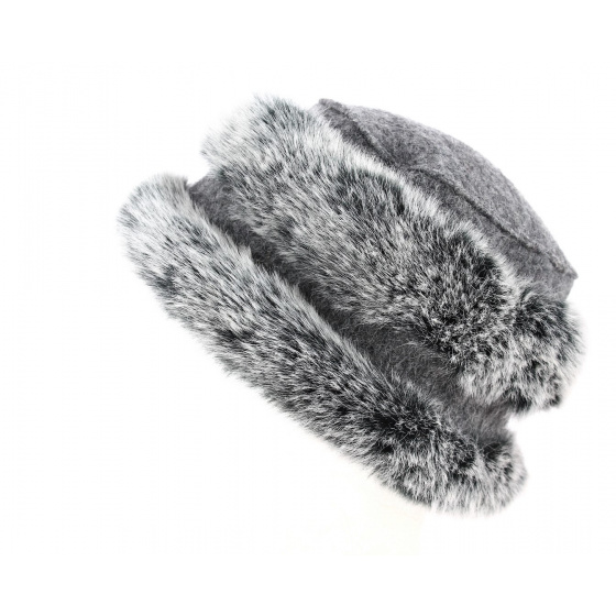 Megeve Gray Boiled Wool Toque - Traclet