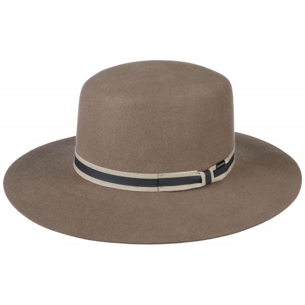 Chapeau Homme En Feutre De Laine - Gris, Taille 55, Style Borsalino, Vintage, Occasion Très Bon état
