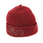 Women's Burgundy Rhinestone Toque - Mayser