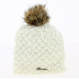 Maggy Faux Fur Wool Pom-Pom Beanie Cream - Herman