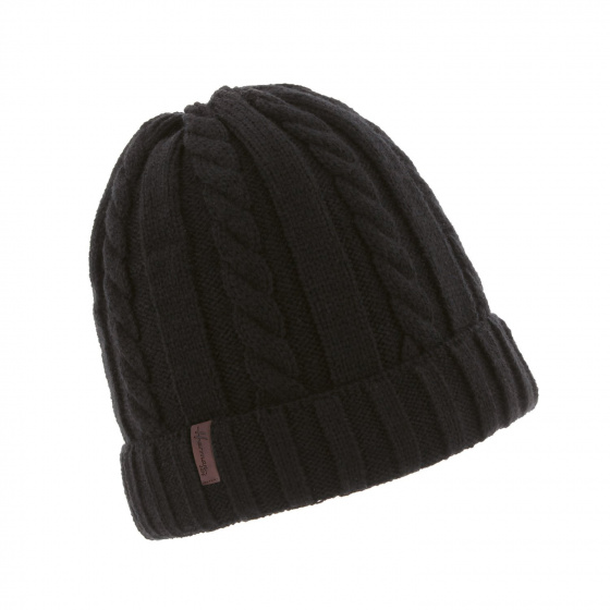 Black Edmond Twisted Beanie - Herman