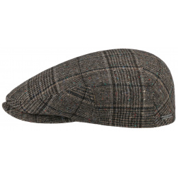 Kent Houndstooth Flat Cap Brown - Stetson