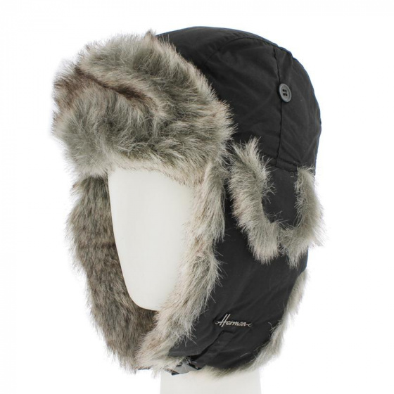 Black Faux Fur Ushanka - Herman Black Faux Fur Ushanka - Herman