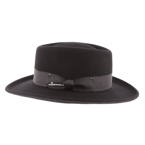 Black Wool Felt Traveller Hat Mac Abrams - Herman