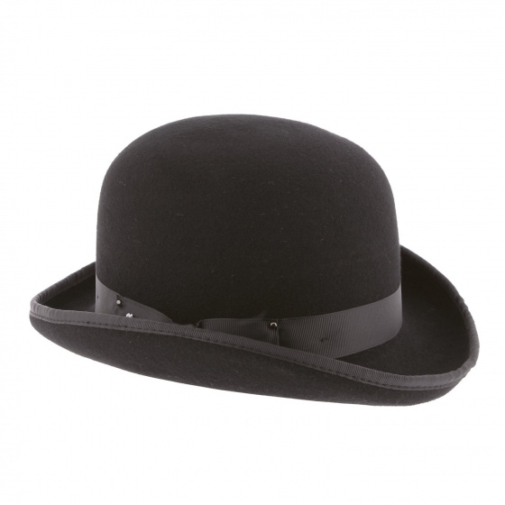 Chapeau Melon Don Church Feutre Laine Noir - Herman