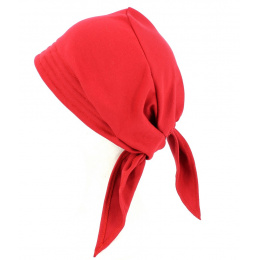 Turban Foulard Chimiothérapie Coton Rouge - Traclet