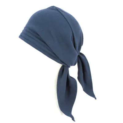 Turban Foulard Chimiothérapie Coton Marine- Traclet  Reference : 5259 | Chapellerie Traclet