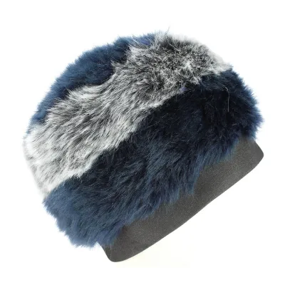 Toque Reggio Fausse Fourrure Bleu Marine- Traclet Reference : 4309 | Chapellerie Traclet